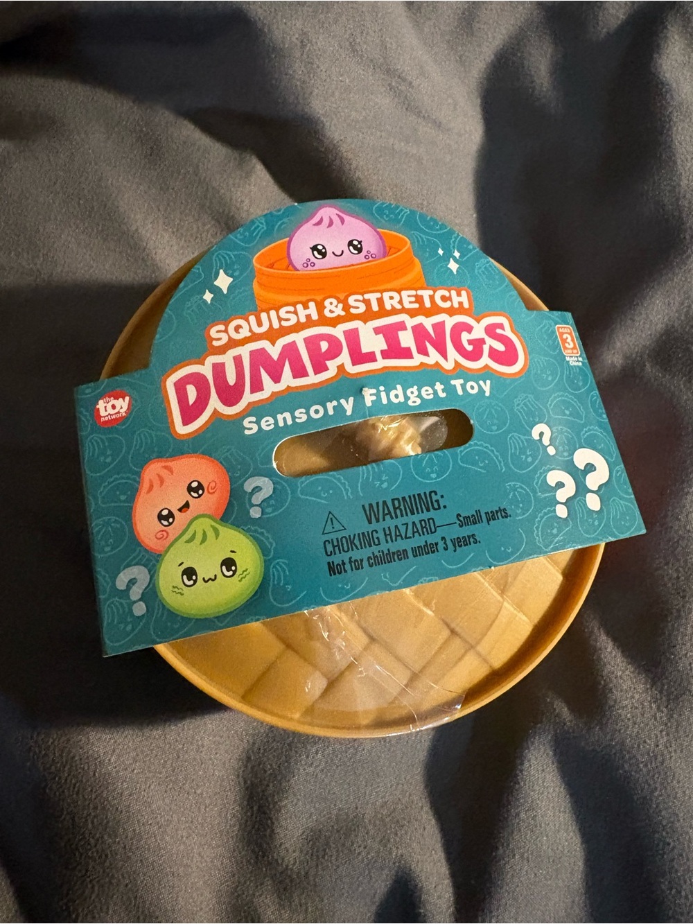Squish & Stretch Dumplings Sensory Fidget Toy - Teal Packaging new sealed